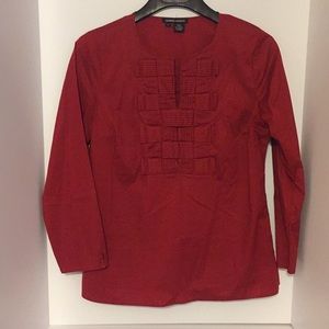 Maroon cotton top with 3/4 sleeves